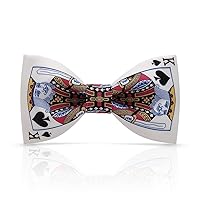 Fashion Series - Funny Playing Cards Bow Tie for Men Designer King of Spades Poker Patterned Bowtie