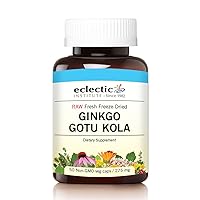 Eclectic Ginkgo Gotu Kola Freeze Dried Vegetables with Glass, Blue, 50 Count