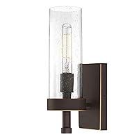 Westinghouse Lighting 6116700 Lavina Traditional One-Light Indoor Wall Light Fixture, Oil Rubbed Bronze Finish with Highlights, Clear Seeded Glass