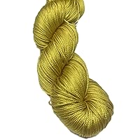 3 Ply 100% Mulberry Silk Lace Weight Yarn | Perfect for Knitting & Crocheting and Weaving | Premium Quality Silk Yarn for Luxurious Creating Projects.(50 Grams – 260 Yards, Super Gold)