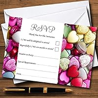 Colourful Cute Love Hearts Personalized RSVP Cards
