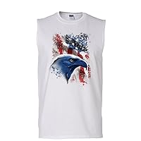 American Bald Eagle Muscle Shirt American Flag 4th of July Patriotic Sleeveless