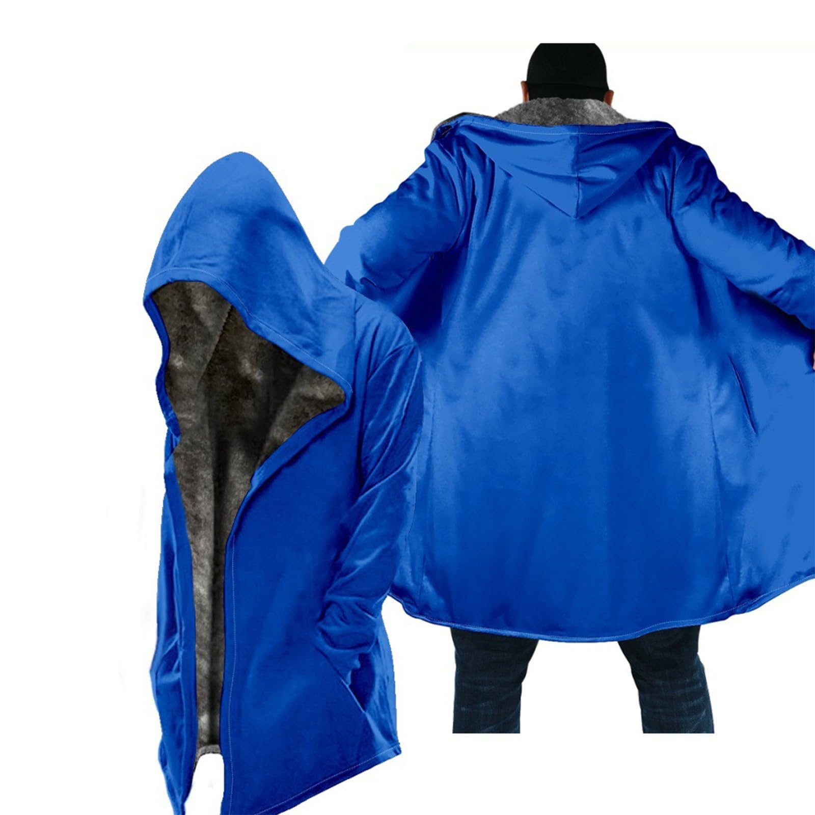 XIAXOGOOL Hoodies for Men Big Tall Heavyweight Fleece Sherpa Lined Sweatshirt Full Zip Hooded Jacket 2023 Winter Thick Coat