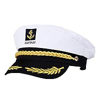 BESTOYARD Captain Yacht Hat Cap Costume Hat Sailor Navy Marine Admiral Hat for Halloween Costume Accessory, 8.6 x 6 x 2''