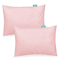 Natural Travel Toddler Pillowcase 2 Pack for Girls -100% Jersey Cotton Kids Pillowcase for Sleeping Fit Small Pillow for 12