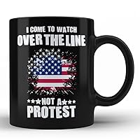 Over-the-line Sport Black Coffee Mug By HOM | I Come To Watch Over-the-line and not a protest