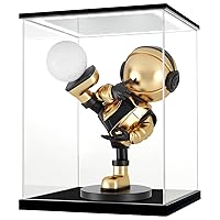 LANSCOERY Clear Acrylic Display Case with Light, Assemble Vertical Display Box Stand with Black Base, Dustproof Protection Showcase for Collectibles Memorabilia Figurines (7.9x7.9x9.8inch;20x20x25cm)