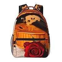 Violin Sheet Music Printed Lightweight Backpack Travel Laptop Bag Gym Backpack Casual Daypack