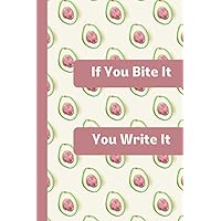 My Daily Food Journal For Women Weight Loss | Small Portable Pocket Size | Calorie Tracker For Tracking Meals Only |: If You Bite It, You Write It | Aesthetic Cover With Avocados