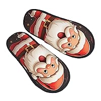 Christmas Cartoon Santa Claus Print Furry Slipper For Women Men Winter Fuzzy Slippers Soft Warm House Slippers For Indoor Outdoor Gift