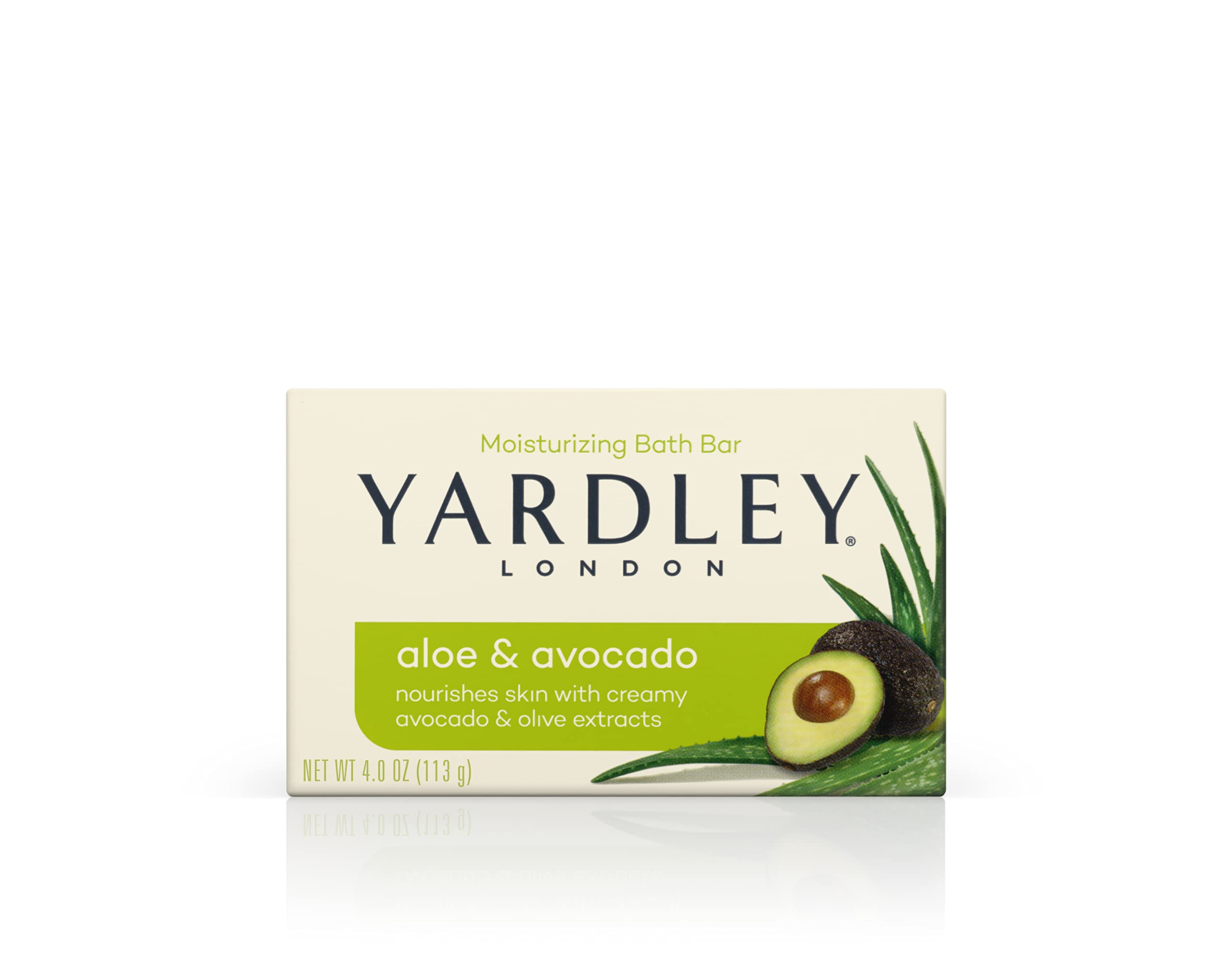 Yardley London Aloe & Avocado Naturally Moisturizing Bath Bar, Botanical Aloe & Avocado, 4 Ounce