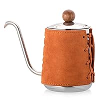 CHUNCIN - Stainless Steel Gooseneck Kettle, Handleless Anti Hot Coffee Pot, Drip Kettle, Coffee Maker with Gooseneck Spout Coffee Tea Pot,Gray,550ml (Color : Orange, Size : 550ml)