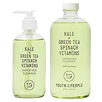 Youth To The People Superfood Cleanser (8oz) + Refill (16oz) - Gentle Vegan Daily Face Wash - 6+ Month Supply