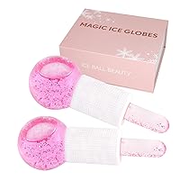 Facial Ice Globes-Massager for Face Neck & Eyes, Ice Globes for Facials-Tighten Skin and Reduce Puffiness, Ice Globes for Face Enhance Circulation and Complexion (Pink) …