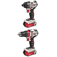 PORTER-CABLE PCCK647LB 20V MAX Brushless Cordless Impact Driver with PCCK607LB 20V MAX Brushless Cordless Drill Driver, 1/2