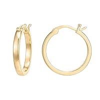PAVOI 14K Gold Plated 925 Sterling Silver Post Lightweight Hoops | Gold Hoop Earrings for Women