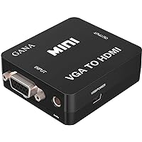 GANA VGA to HDMI Adapter, Mini Vga Adapter Box Steadily Convert Full HD Audio Video Below 1080P from VGA to HDMI, Support HDTV PC Laptop Monitor Computer Mac Projector