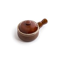 Fox Run 349 Run French Onion Soup Bowl with Lid, 4.75 x 7.75 x 4 inches, Brown