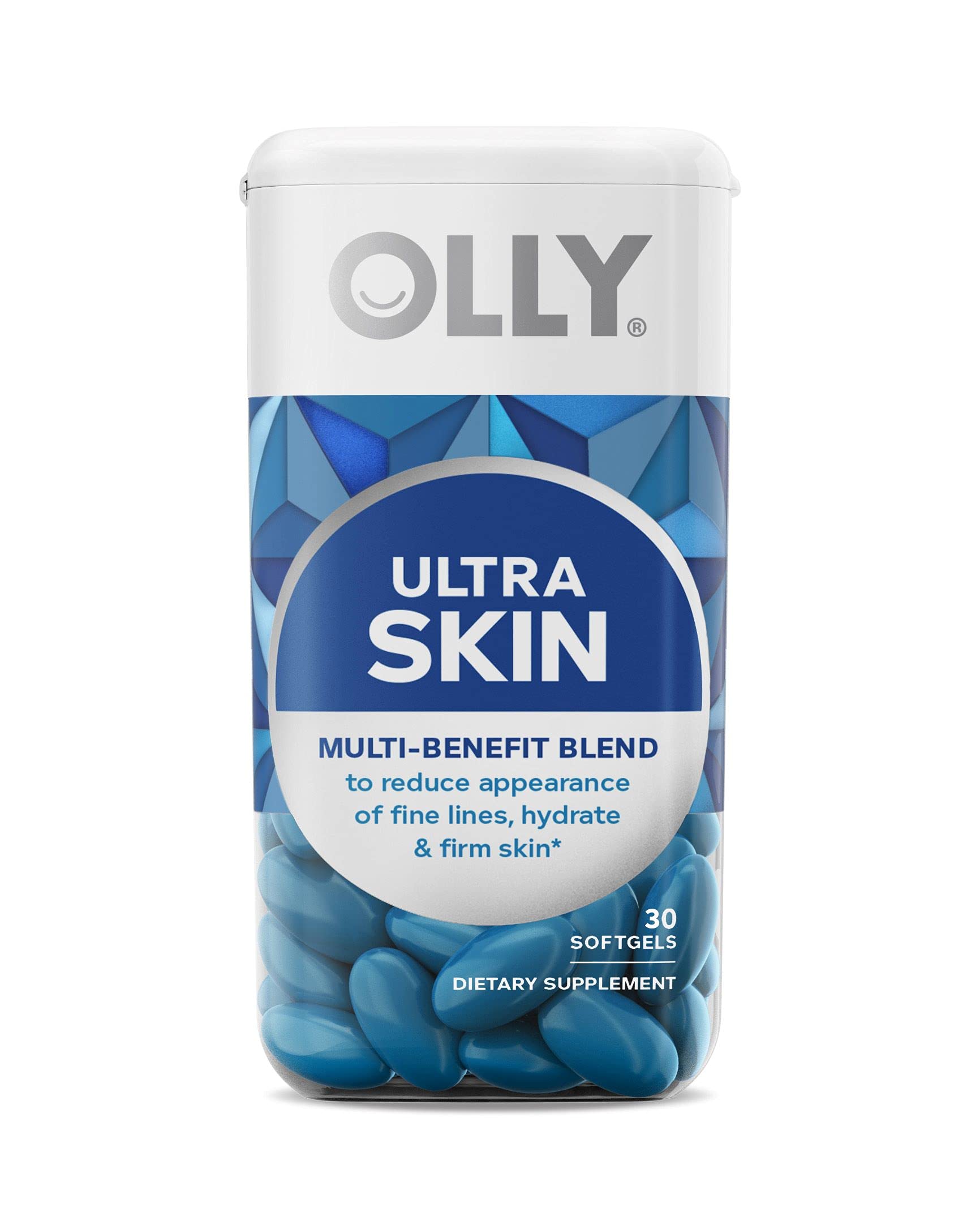 OLLY Ultra Strength Skin Softgels, Hydrate and Firm Skin, Hyaluronic Acid, Zeaxanthin, Lutein, Vitamin C, Skin Supplement, 30 Day Supply - 30 Count (Packaging May Vary)