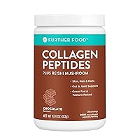 Further Food Chocolate Collagen Peptides Powder, Grass-Fed Pasture-Raised Hydrolyzed Type 1 & 3 Protein, Gut Health + Joint, Hair, Skin, Nails, Paleo Keto Sugar-Free (11.01 Ounces)