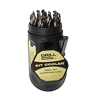 Drill America - KFD29J-PC 29 Piece Heavy Duty High Speed Steel Drill Bit Set with Black and Gold Finish in Round Case (1/16