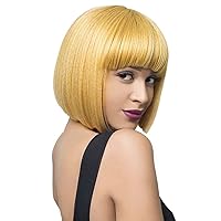 Honey Blonde Bob Wig - Short Honey Blonde Straight Bob Wigs with Bangs for Women, Colorful Short Hair Wig, Cute Synthetic Wig for Cosplay, Daily, Halloween (12inch)