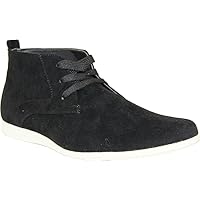 CORONADO Men's Casual Boots CODY-9 Faux Suede Soft Comfort Desert Boots with an Almond Toe Black 9.5M
