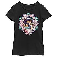 Disney Princess Glass Jasmine Girl's Solid Crew Tee