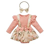 Infant Baby Girl Bodysuits Romper Lace Sweater Onesie Shorts Ruffle Long Sleeve Newborn Fall Winter Clothes