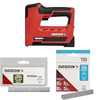 Arrow ET501C Cordless 5-in-1 Professional Staple and Nail Gun & 18-Gauge Steel Brad Nails for Molding, Cabinets, Framing, Trim, and Finishing, 1000 Pack & Heavy Duty T50 1/2-Inch Staples, 1250-Pack
