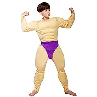 DSplay Boy's Muscle Suit Costume Weightlifter Jumpsuit