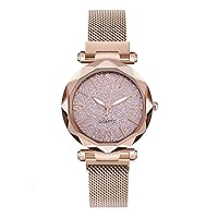 Starry Sky Watch for Women, Gierzijia Magnet Steel Strap Quartz Wrist Watch, Color Dial Watch, Easy to Wear, Gift for Mother, Wife and Friends
