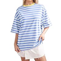 Women's Oversized T Shirts Short Sleeve Crewneck Summer Tops Casual Loose Basic Tee Shirts Ladies Trendy Clothes