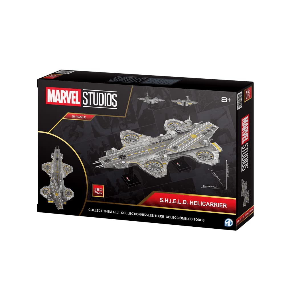 4D Puzzle – Marvel: Helicarrier: Medium Size – 220 Piece Model Kit for Teens and Adults – Ages 14+