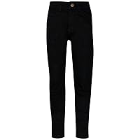 Kids Girls Skinny Jeans Designer Jet Black Denim Stretchy Pant Fit Trouser 5-13Y