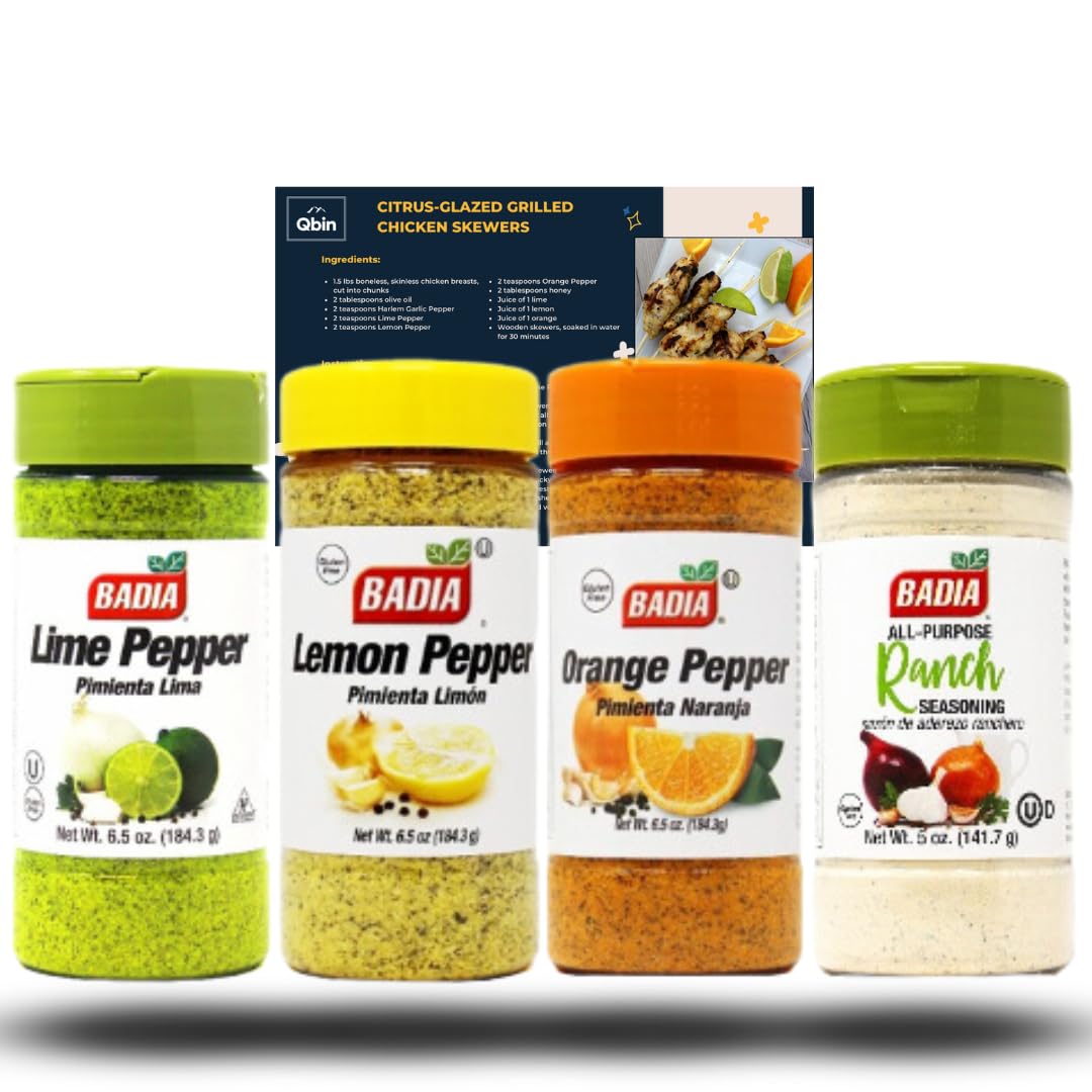 Badia Wings Seasoning Bundle - Lime Pepper 6.5 Oz, Lemon Pepper