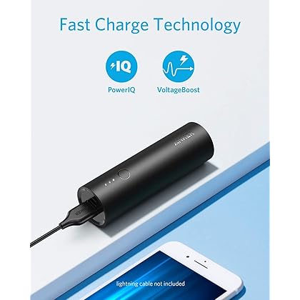 Anker PowerCore 5000 Portable Charger, Ultra-Compact 5000mAh External Battery with Fast-Charging Technology, Power Bank for iPhone, iPad, Samsung Galaxy and More