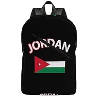 Flag of Jordan Large Laptop Backpack Lightweight Shoulder Bag Personalized Daypack for Hiking Work Travel
