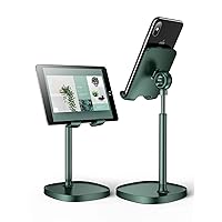 LISEN Cell Phone Stand,Angle Height Adjustable Stable Cell Phone Stand for Desk,Sturdy Aluminum Metal Phone Holder (Green)