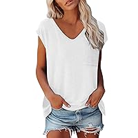 SNKSDGM Women Eyelet Embroidery Tank Top Deep V Neck Sleeveless Camisole Summer Loose Fit Casual Dressy Tanks Tshirt