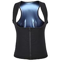 Women Waist Trainer Corset,Women Workout Waist Trainer Vest Slim Corset Neoprene Sweat Tank Top Zipper Body Shaper Shirt,Neoprene Sauna Vest Waist Trainer Hot Sweat Slim Corset Body Shaper (S/M)