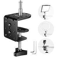 NEEWER 2 Pack Heavy Duty C Clamp with Mounting Column for Light Stand, Adjustable Metal Desk Clamp with 1/4