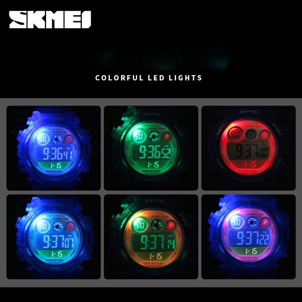 SKMEI Kids Sports Watch, Multi Function Digital Kids Watches Waterproof LED Light Wristwatches for Boys Girls