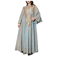 Morocco Party Dress for Women Muslim Abaya Mesh Sequins Dubai Abayas Kaftan Islam Arab Long Robe