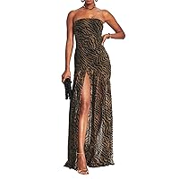 Women Sexy Mesh Sheer Bodycon Ruched Midi Dress Sleeveless Open Back Ruffled Frill Split Party Tulle Dresses