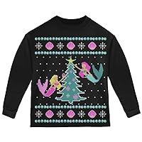Mermaid Tree Ugly Christmas Sweater Toddler Long Sleeve T Shirt
