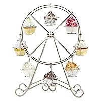 Practical Ferris Wheel 8 Cups Silver Stainless Cupcake Stand Cake Holder Wedding Marriage Decoration display Party Supplies