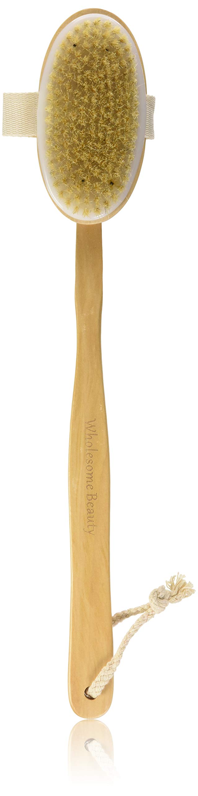 Wholesome Beauty Dry Skin Body Brush with Removable 11-Inch Wood Handle