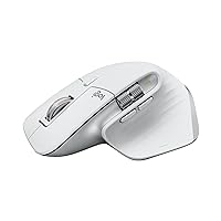 Logitech MX Master 3S - Wireless Performance Mouse with Ultra-fast Scrolling, Ergo, 8K DPI, Track on Glass, Quiet Clicks, USB-C, Bluetooth, Windows, Linux, Chrome - Pale Grey (Renewed)