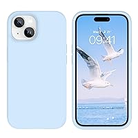 GUAGUA for iPhone 15 Case, Silicone Phone Case for iPhone 15, Soft Gel Rubber Slim Lightweight Microfiber Lining Cushion Texture Cover Shockproof Protective Phone Case for iPhone 15 6.1'', Light Blue